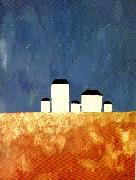 Kazimir Malevich landscape with five houses Sweden oil painting artist